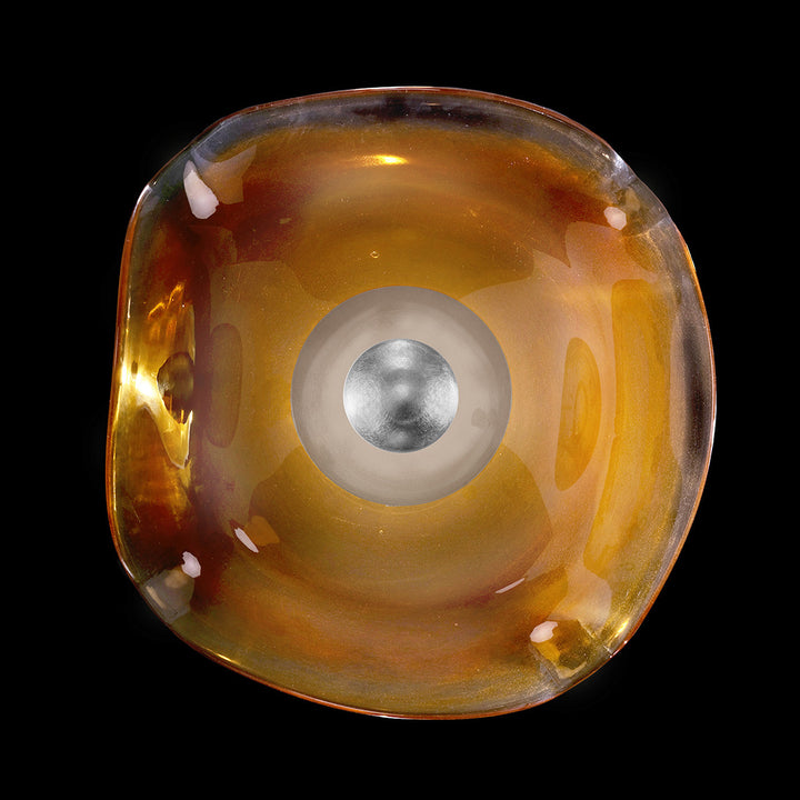 Fine Art Handcrafted Lighting Embark 16"H Sconce in Standard Silver Leaf, Amber (100059-42)