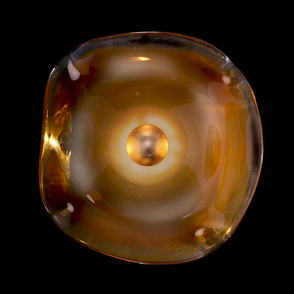 Fine Art Handcrafted Lighting Embark 16"H Sconce in Standard Gold Leaf, Amber (100059-32)