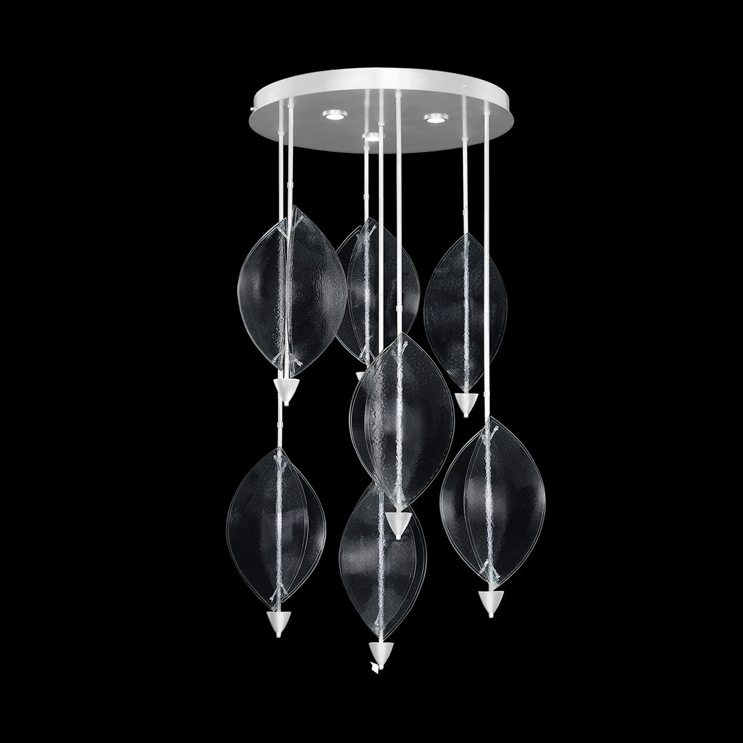 Fine Art Handcrafted Lighting Embark 40"W Round Pendant in White Lacquer, Clear (100060-63)