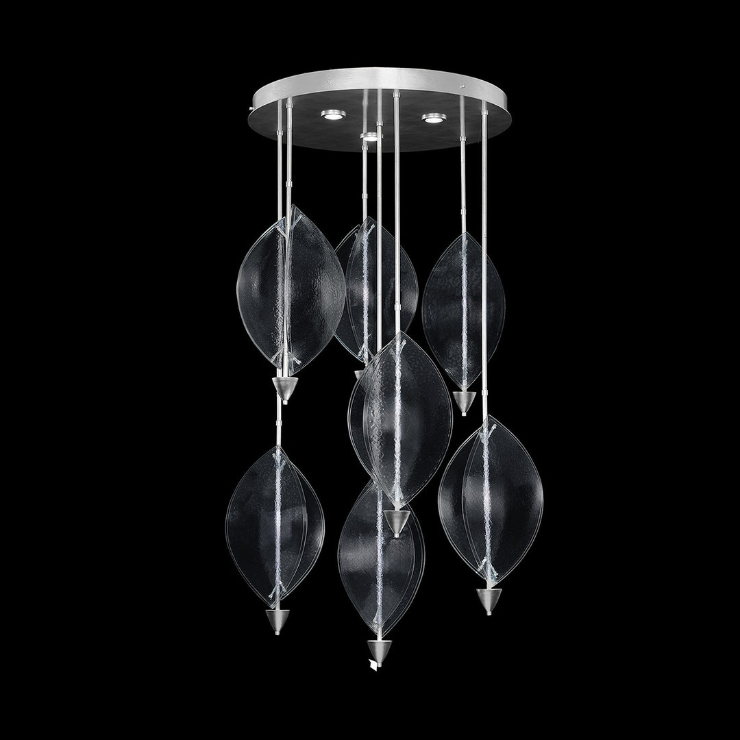 Fine Art Handcrafted Lighting Embark 40"W Round Pendant in Standard Silver Leaf, Clear (100060-43)