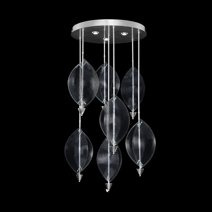 Fine Art Handcrafted Lighting Embark 40"W Round Pendant in Standard Silver Leaf, Clear (100060-43)