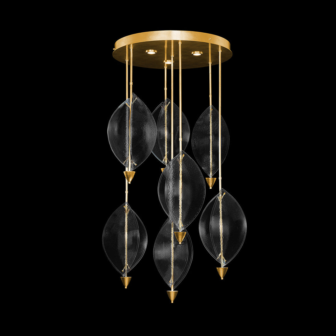 Fine Art Handcrafted Lighting Embark 40"W Round Pendant in Standard Gold Leaf, Clear (100060-33)