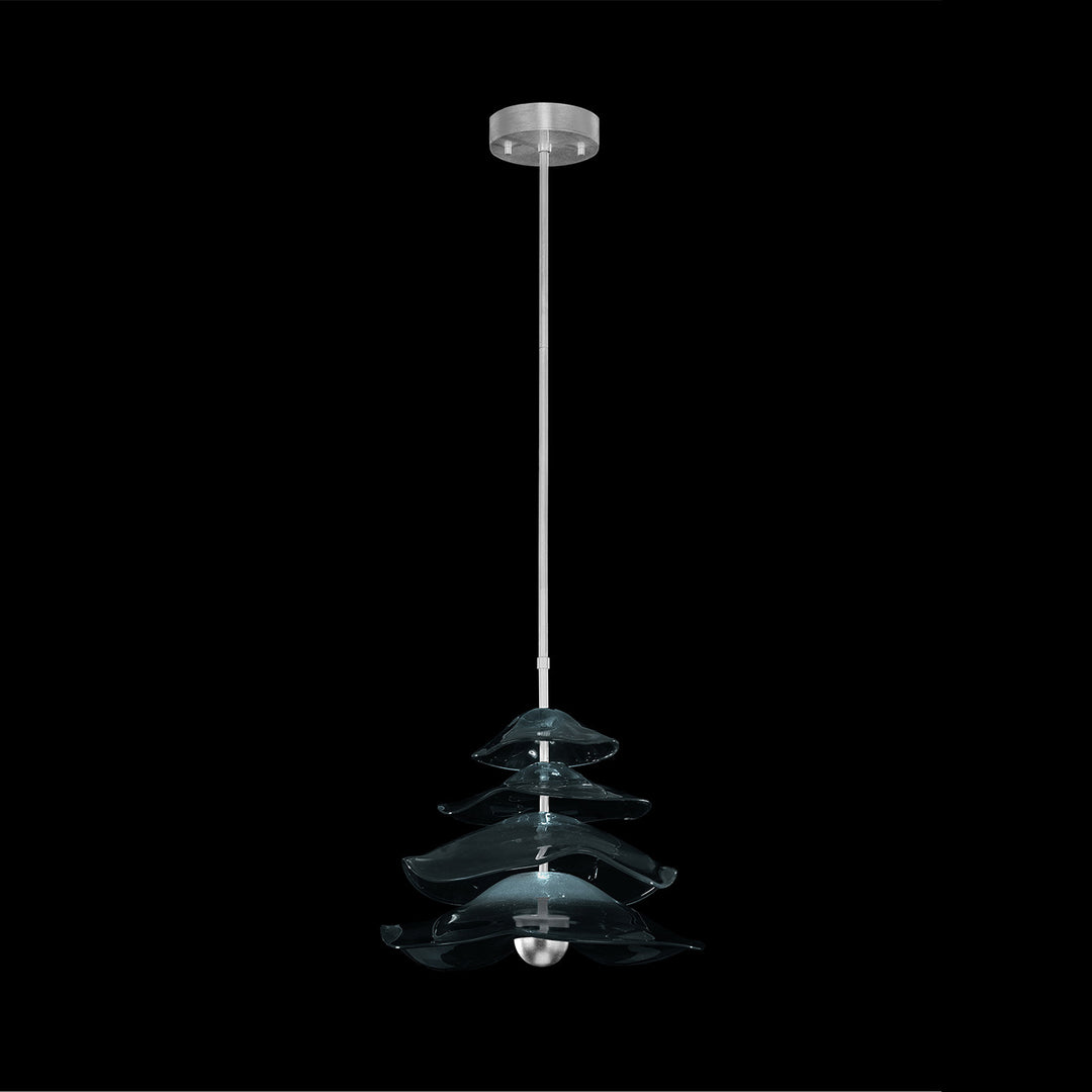 Fine Art Handcrafted Lighting Embark 20"W Round Pendant 100061 in Standard Silver Leaf, Clear (100061-43)