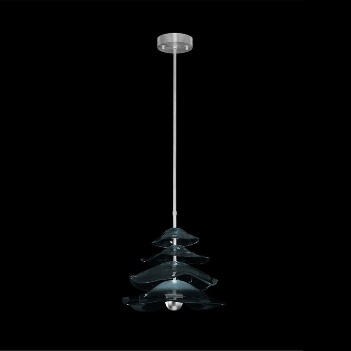 Fine Art Handcrafted Lighting Embark 20"W Round Pendant 100061 in Standard Silver Leaf, Clear (100061-43)