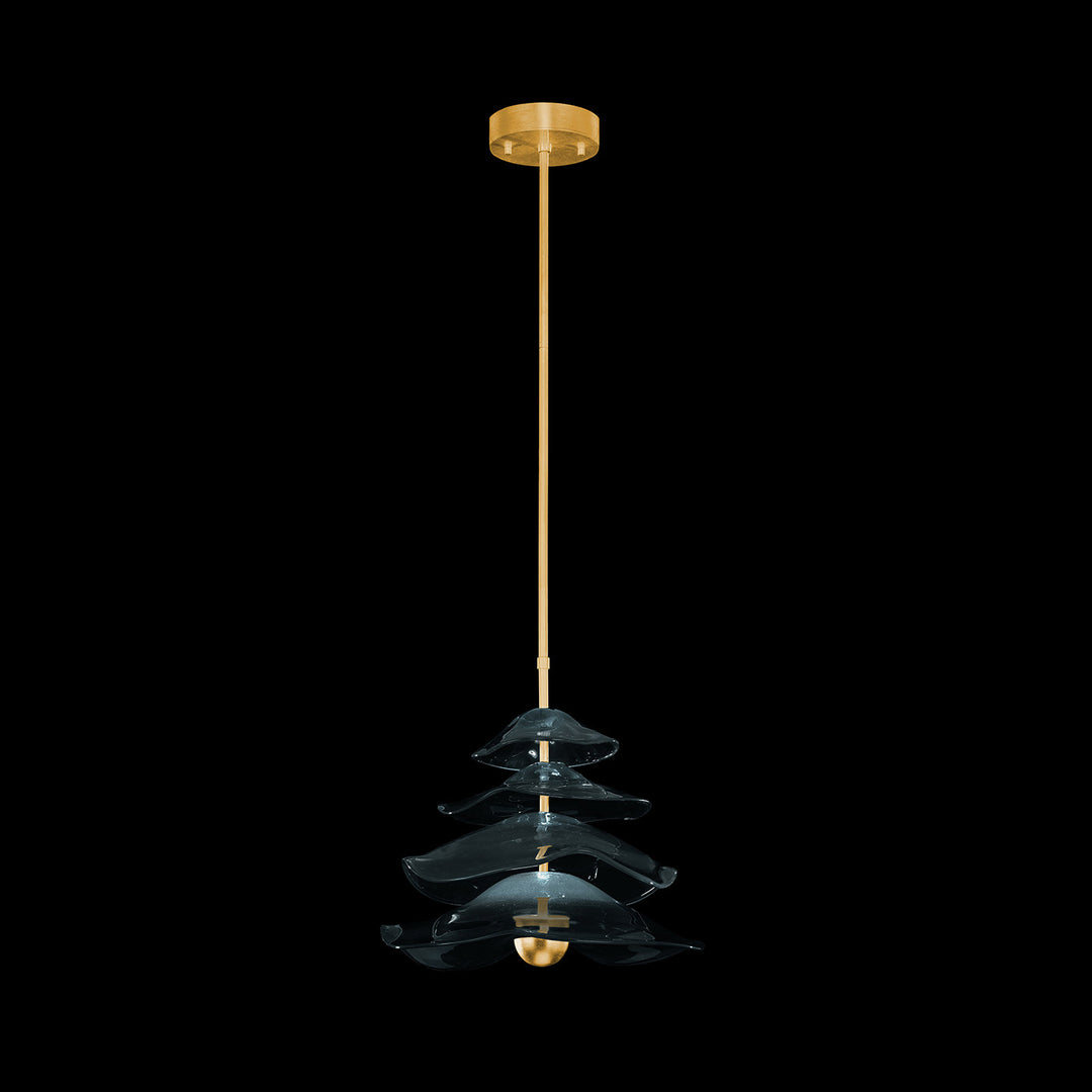 Fine Art Handcrafted Lighting Embark 20"W Round Pendant 100061 in Standard Gold Leaf, Clear (100061-33)