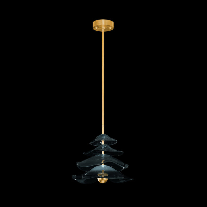 Fine Art Handcrafted Lighting Embark 20"W Round Pendant 100061 in Standard Gold Leaf, Clear (100061-33)