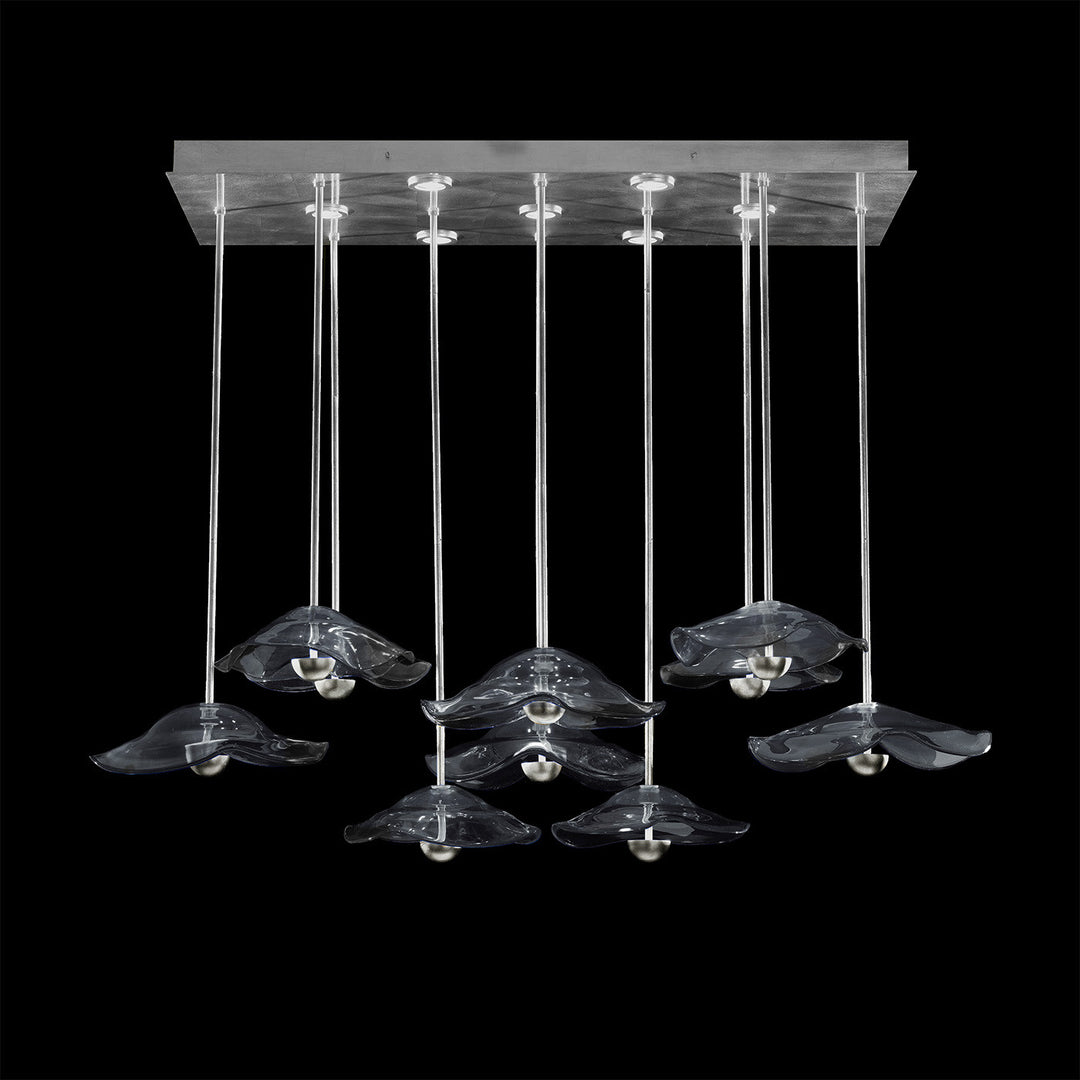 Fine Art Handcrafted Lighting Embark 61.75"W Rectangular Pendant in Standard Silver Leaf, Clear (100062-43)