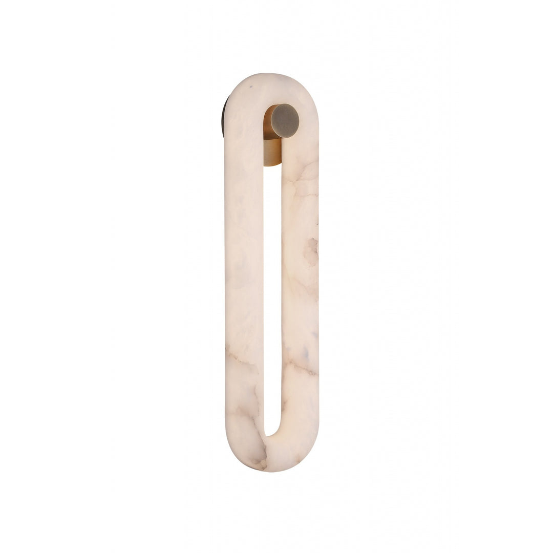 Avenue Lighting Sedona 24"H Soft Oval Loop Alabaster LED Wall Sconce HF2955-AB in Aged Brass/Alabaster