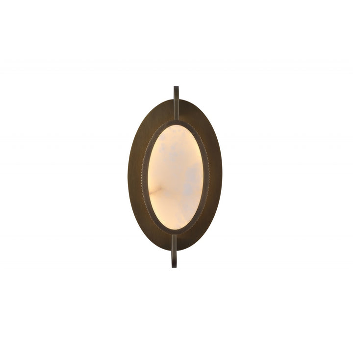 Avenue Lighting Mayfair 8"W Oval Alabaster LED Wall Sconce HF7000-AB in Aged Brass/Alabaster view 2