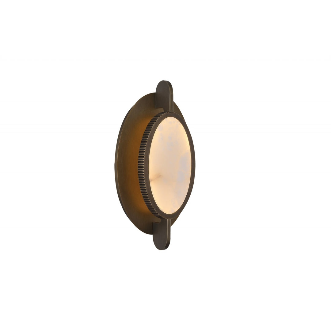 Avenue Lighting Mayfair 8"W Oval Alabaster LED Wall Sconce HF7000-AB in Aged Brass/Alabaster