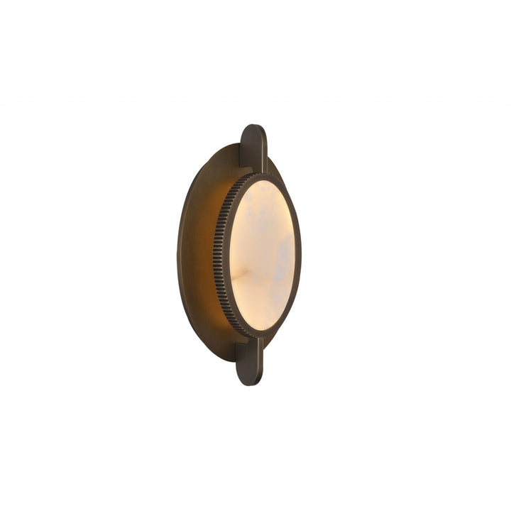 Avenue Lighting Mayfair 8"W Oval Alabaster LED Wall Sconce HF7000-AB in Aged Brass/Alabaster