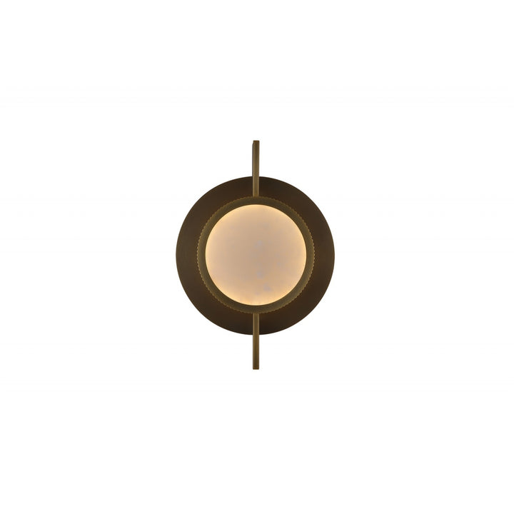 Avenue Lighting Mayfair 10"W Round Alabaster LED Wall Sconce HF7001-AB in Aged Brass/Alabaster view 2