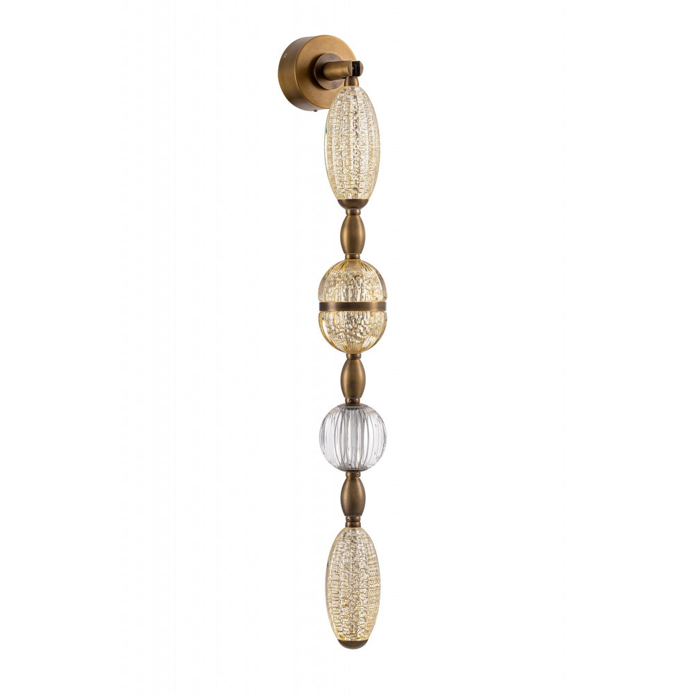 Avenue Lighting Dubai 4-Light 40"H LED Wall Sconce HF7160-AGB in Aged Golden Brass/Gold Glass view 2