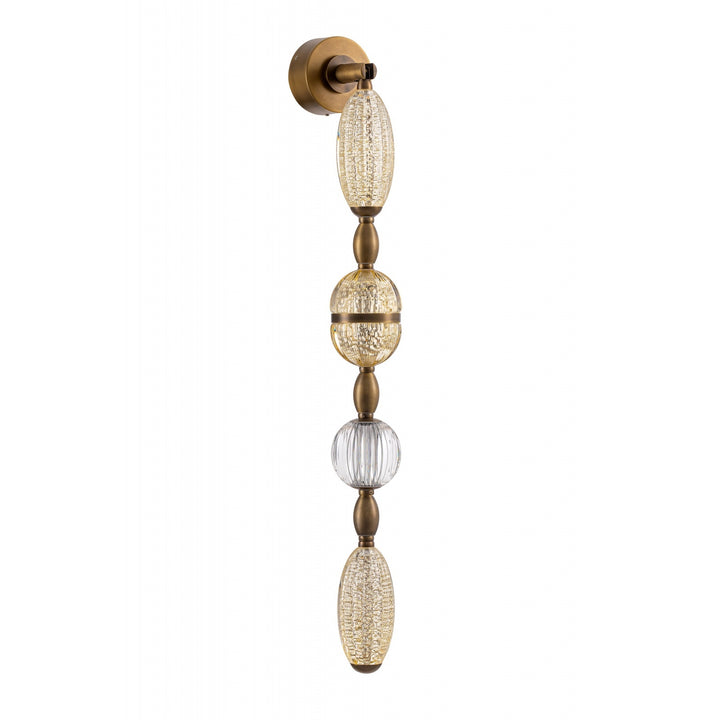 Avenue Lighting Dubai 4-Light 40"H LED Wall Sconce HF7160-AGB in Aged Golden Brass/Gold Glass view 2