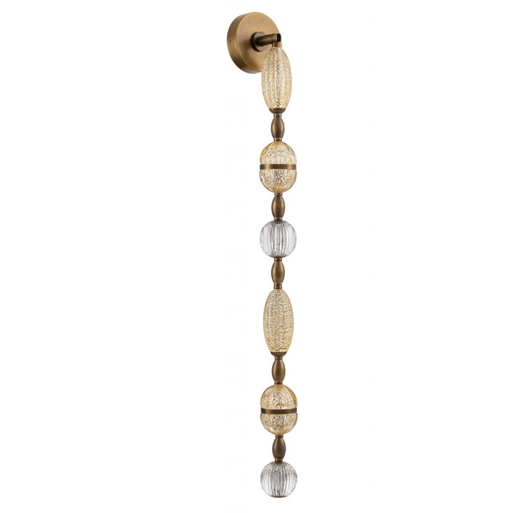 Avenue Lighting Dubai 6-Light 56"H LED Wall Sconce HF7161-AGB in Aged Golden Brass/Gold Glass view 2