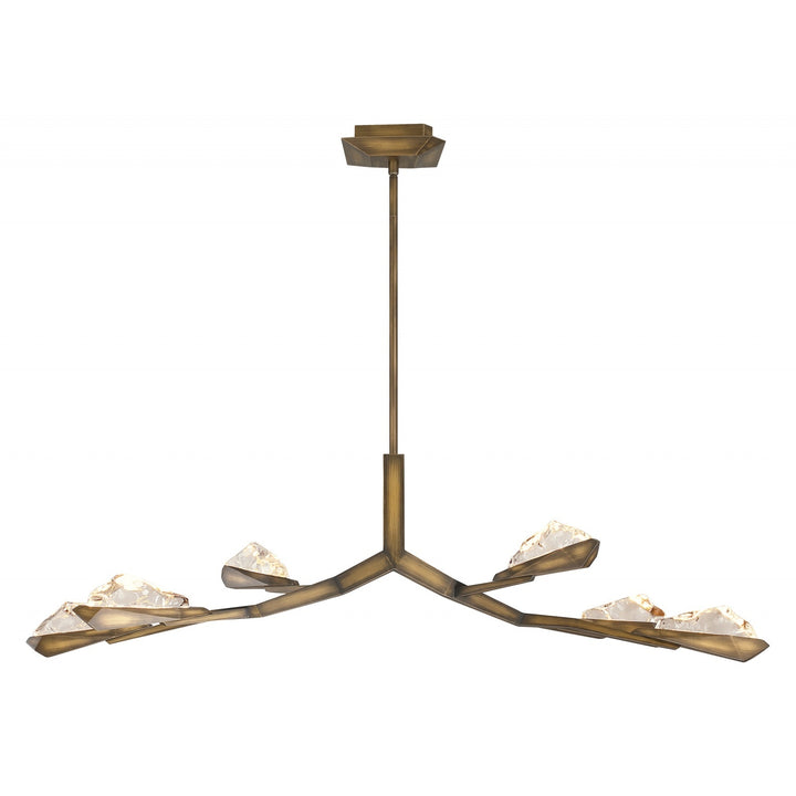 Avenue Lighting Geneva 6-Light 54"W LED Chandelier HF8036-RG in Rusted Gold/Clear Crystals