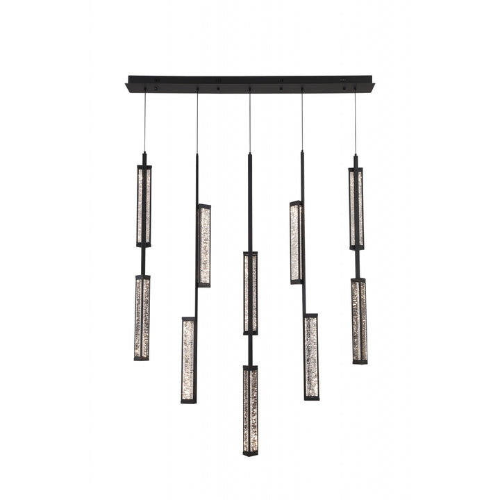 Avenue Lighting Metropole 10-Light 51"W LED Linear Chandelier HF7186-BK in Matte Black view 2
