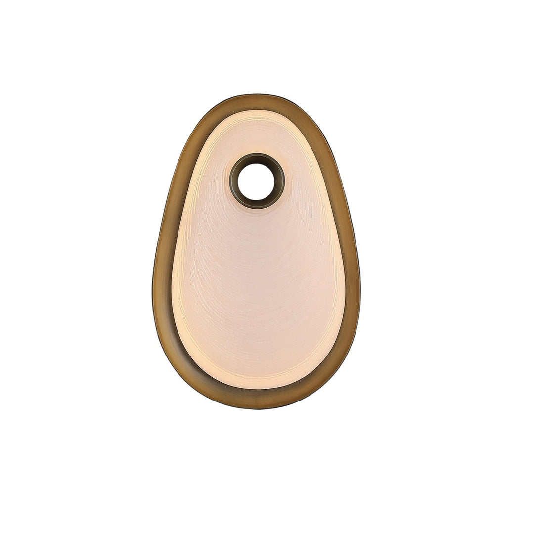 Avenue Lighting Palmea 14"H Oval Glass LED Wall Sconce HF7111W-AB-WHT in Aged Brass/White Glass