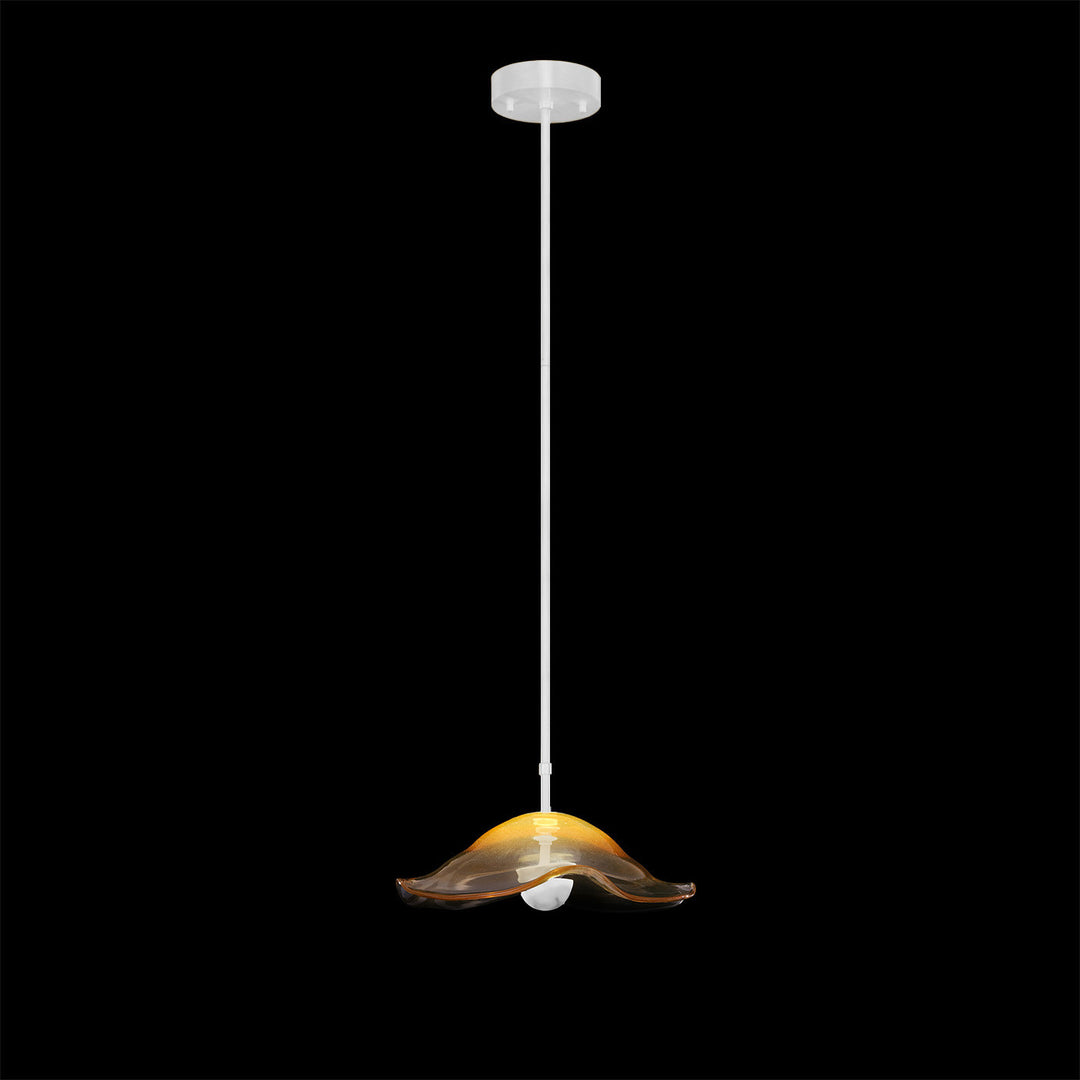 Fine Art Handcrafted Lighting Embark 16"W Round Pendant in White Lacquer, Amber (100063-62)