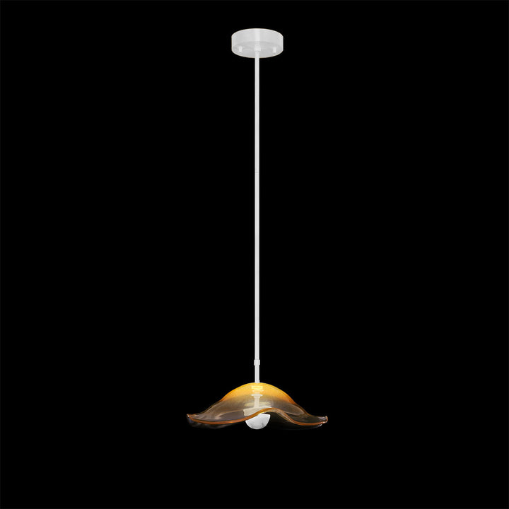 Fine Art Handcrafted Lighting Embark 16"W Round Pendant in White Lacquer, Amber (100063-62)