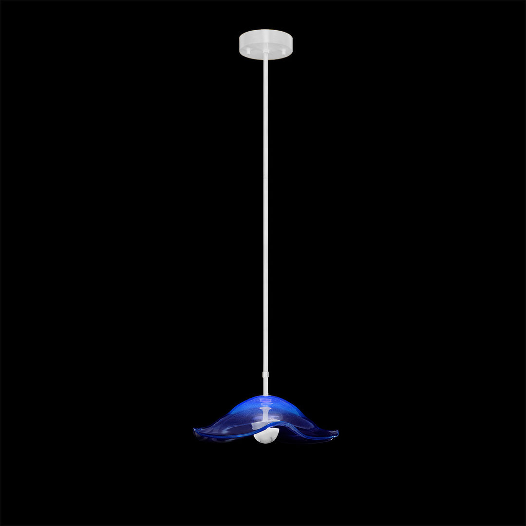 Fine Art Handcrafted Lighting Embark 16"W Round Pendant in White Lacquer, Blue (100063-61)