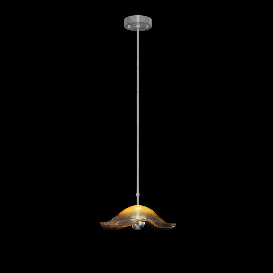 Fine Art Handcrafted Lighting Embark 16"W Round Pendant in Standard Silver Leaf, Amber (100063-42)