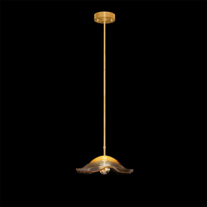 Fine Art Handcrafted Lighting Embark 16"W Round Pendant in Standard Gold Leaf, Amber (100063-32)