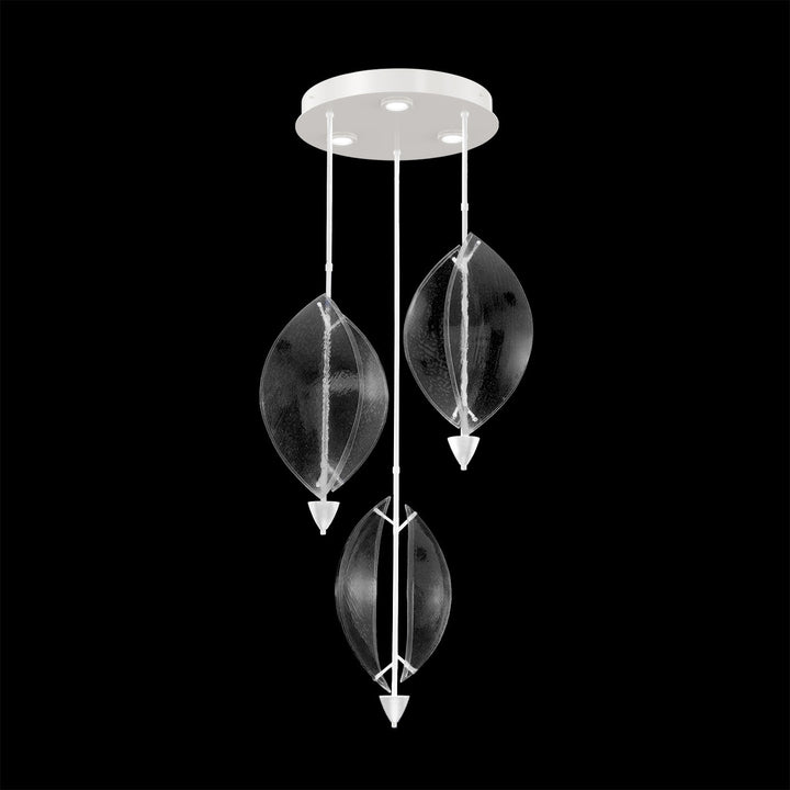 Fine Art Handcrafted Lighting Embark 28.5"W Round Pendant in White Lacquer, Clear (100064-63)