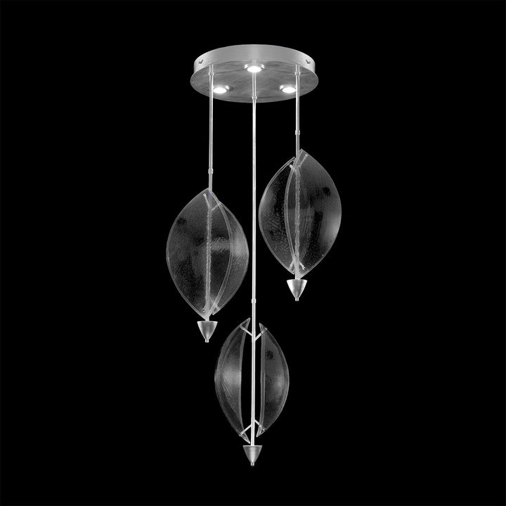 Fine Art Handcrafted Lighting Embark 28.5"W Round Pendant in Standard Silver Leaf, Clear (100064-43)
