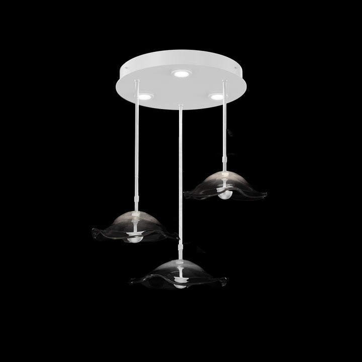 Fine Art Handcrafted Lighting Embark 31.25"W Round Pendant in White Lacquer, Clear (100065-63)
