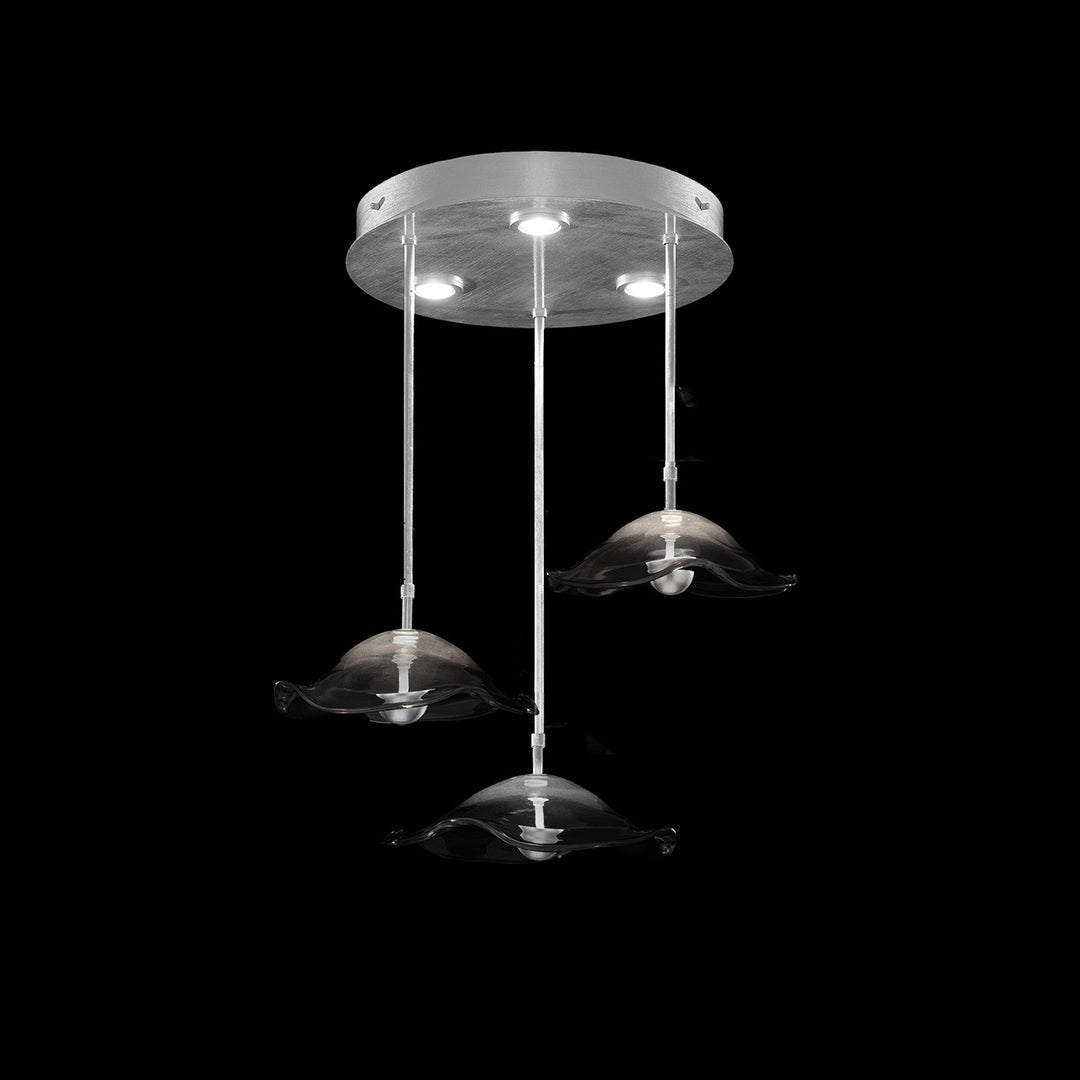 Fine Art Handcrafted Lighting Embark 31.25"W Round Pendant in Standard Silver Leaf, Clear (100065-43)