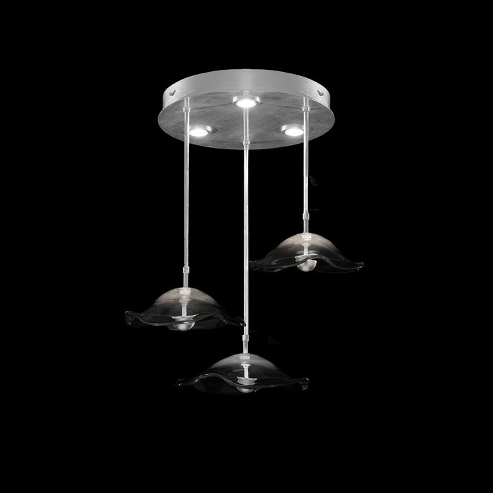 Fine Art Handcrafted Lighting Embark 31.25"W Round Pendant in Standard Silver Leaf, Clear (100065-43)