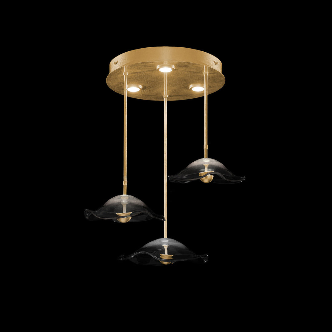 Fine Art Handcrafted Lighting Embark 31.25"W Round Pendant in Standard Gold Leaf, Clear (100065-33)