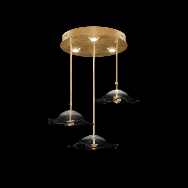 Fine Art Handcrafted Lighting Embark 31.25"W Round Pendant in Standard Gold Leaf, Clear (100065-33)