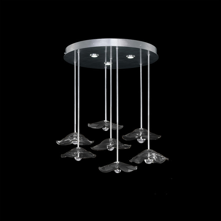Fine Art Handcrafted Lighting Embark 43"W Round Pendant in Standard Silver Leaf, Clear (100066-43)