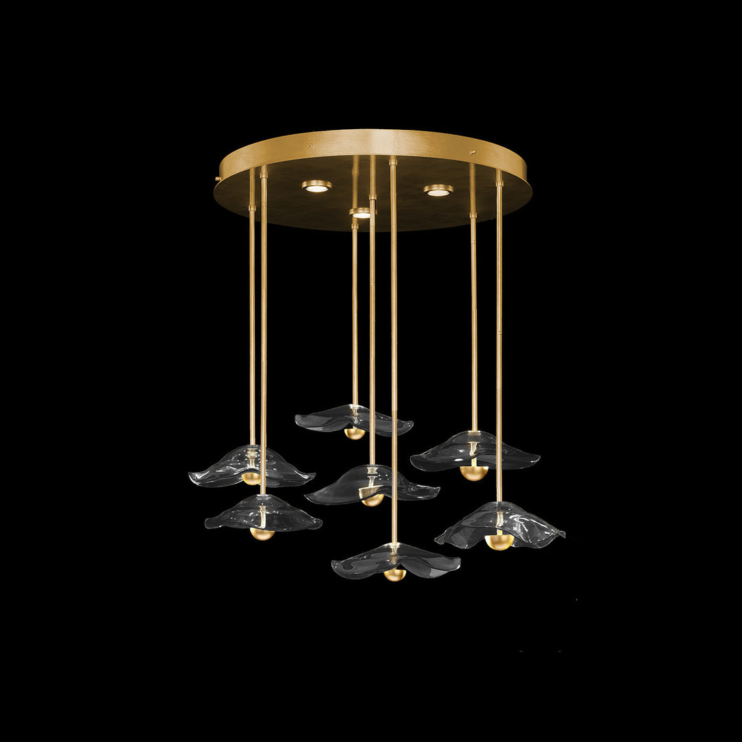 Fine Art Handcrafted Lighting Embark 43"W Round Pendant in Standard Gold Leaf, Clear (100066-33)