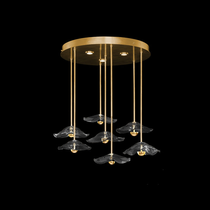 Fine Art Handcrafted Lighting Embark 43"W Round Pendant in Standard Gold Leaf, Clear (100066-33)