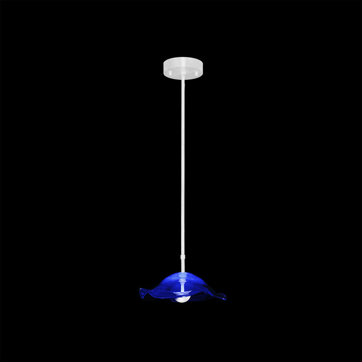 Fine Art Handcrafted Lighting Embark 12"W Round Pendant in White Lacquer, Blue (100067-61)