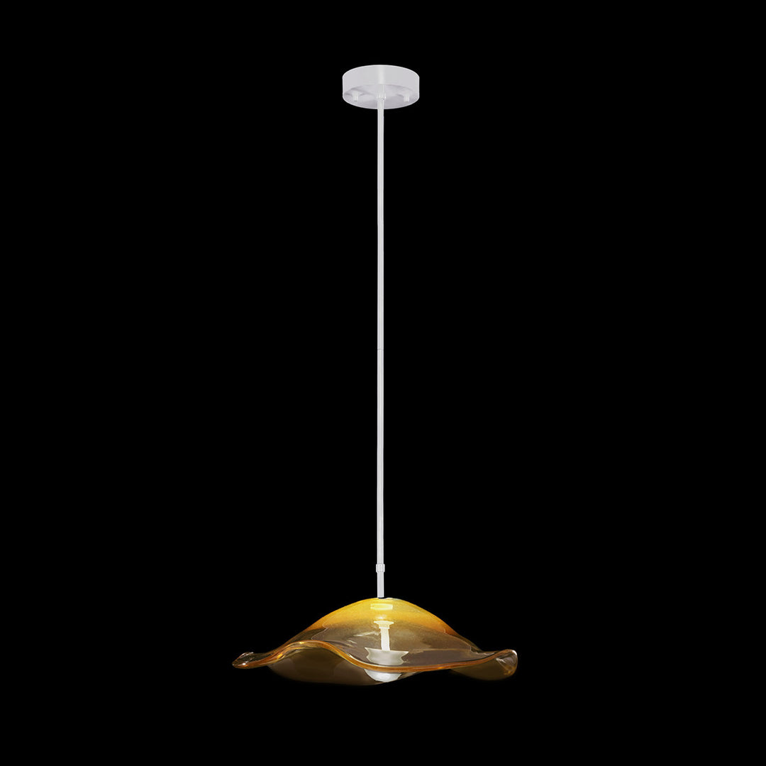 Fine Art Handcrafted Lighting Embark 20"W Round Pendant 100068 in White Lacquer, Amber (100068-62)