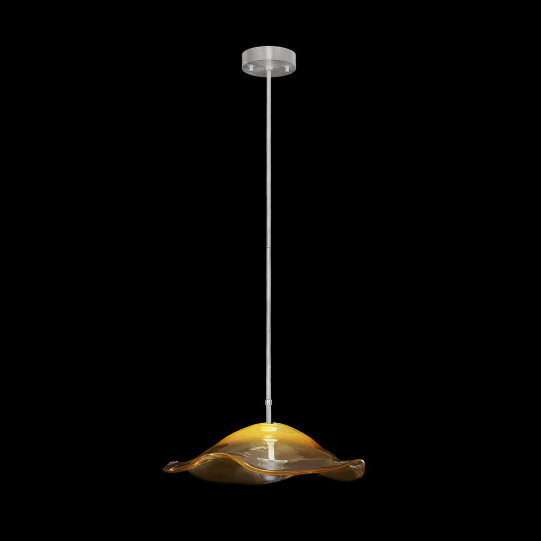 Fine Art Handcrafted Lighting Embark 20"W Round Pendant 100068 in Standard Silver Leaf, Amber (100068-42)