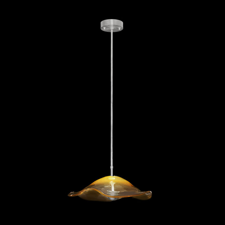 Fine Art Handcrafted Lighting Embark 20"W Round Pendant 100068 in Standard Silver Leaf, Amber (100068-42)