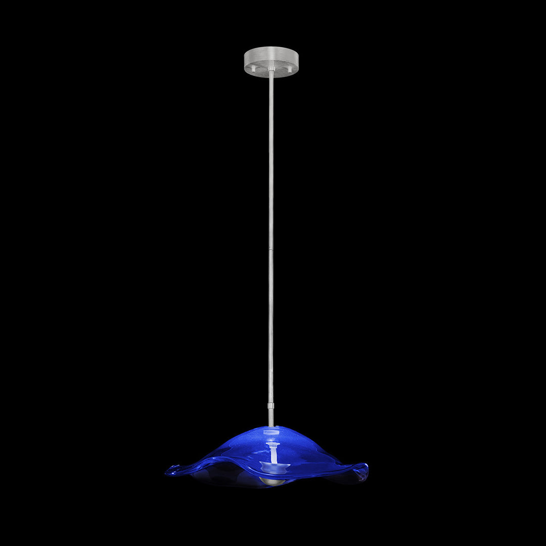 Fine Art Handcrafted Lighting Embark 20"W Round Pendant 100068 in Standard Silver Leaf, Blue (100068-41)