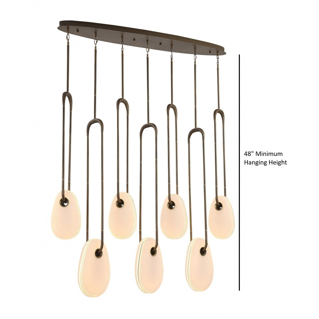 Avenue Lighting Palmea 7-Light 50"W Oval Glass LED Chandelier
