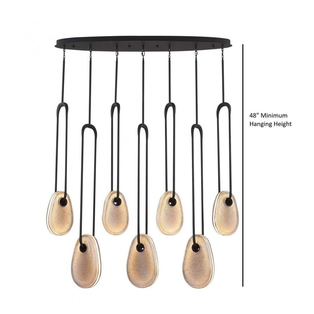 Avenue Lighting Palmea 7-Light 50"W Oval Glass LED Chandelier