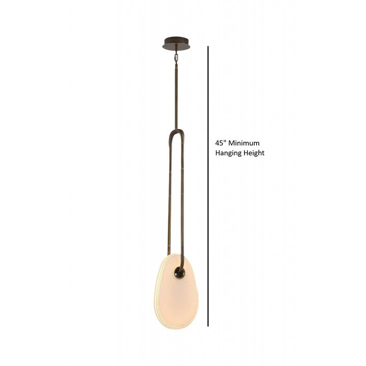 Avenue Lighting Palmea 14"H Oval Glass LED Pendant HF7122-AB-WHT in Aged Brass/White Glass view 2