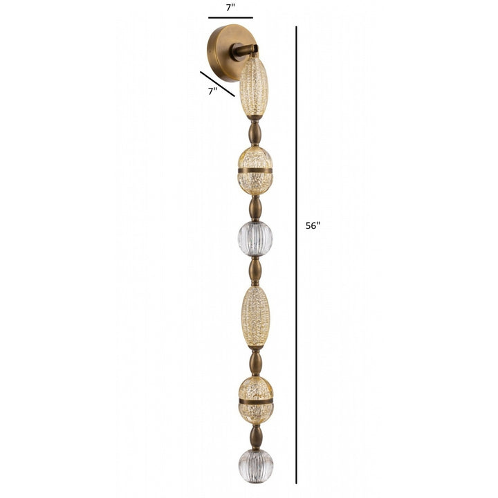 Avenue Lighting Dubai 6-Light 56"H LED Wall Sconce HF7161-AGB in Aged Golden Brass/Gold Glass view 3
