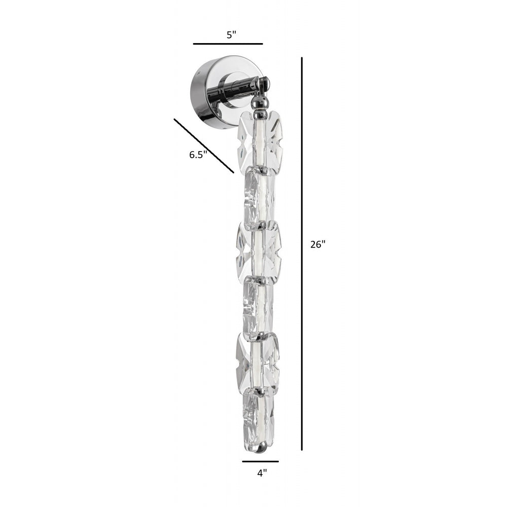 Avenue Lighting Monarch 26"H LED Wall Sconce HF7190-CH in Chrome/Clear Acrylic view 2