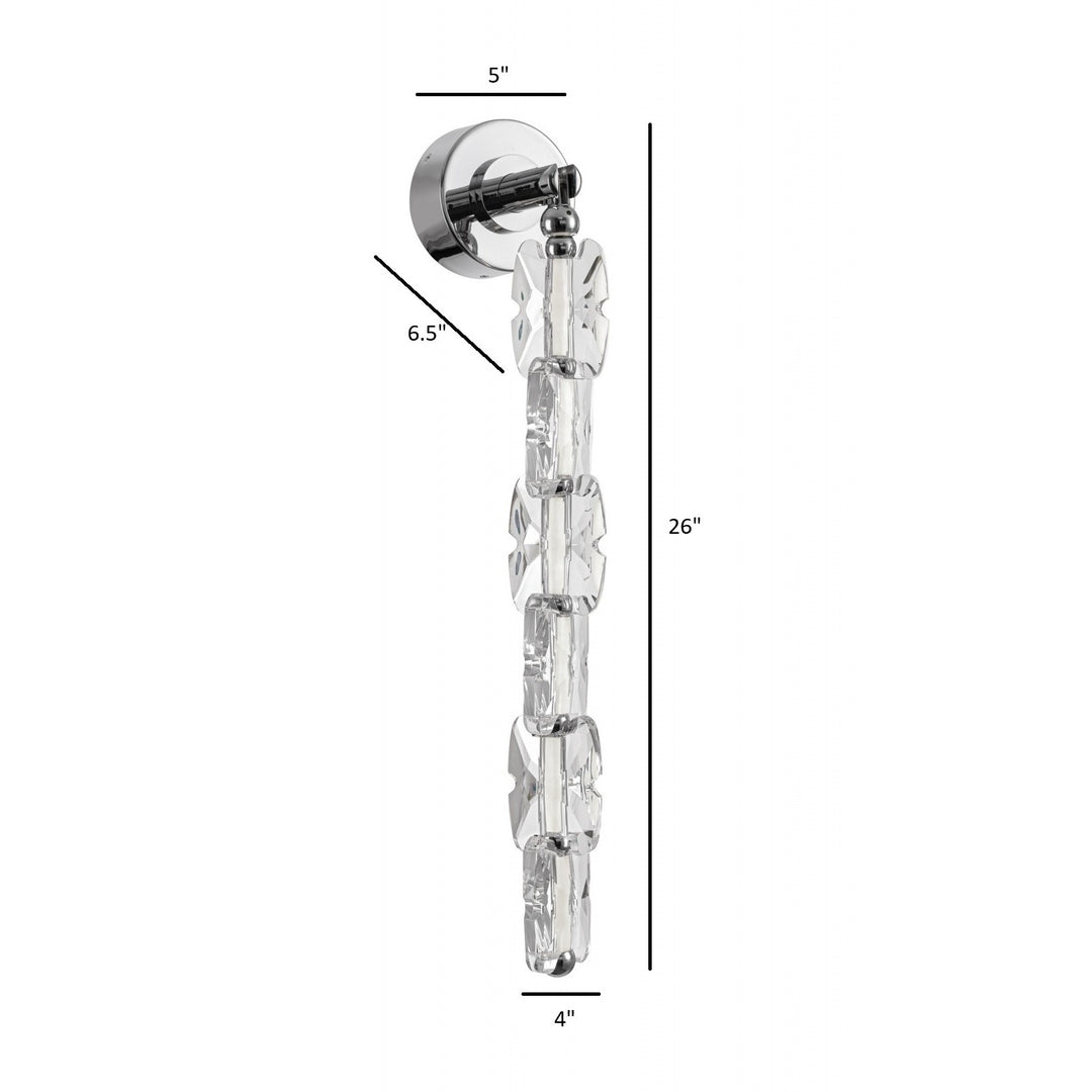 Avenue Lighting Monarch 26"H LED Wall Sconce HF7190-CH in Chrome/Clear Acrylic view 2