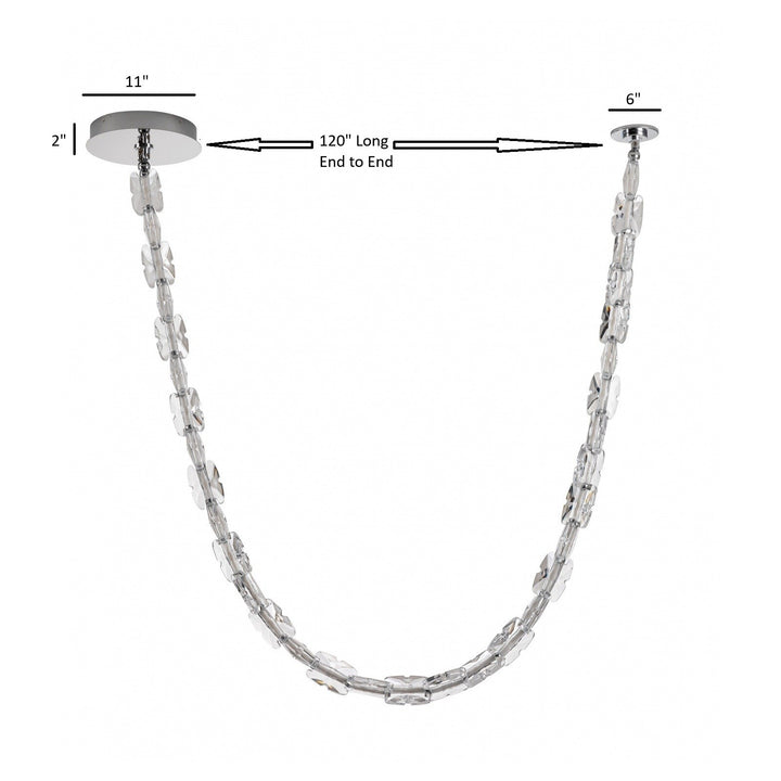 Avenue Lighting Monarch 120"L Clear Acrylic Strand LED Pendant HF7192-CH in Chrome/Clear Acrylic view 2