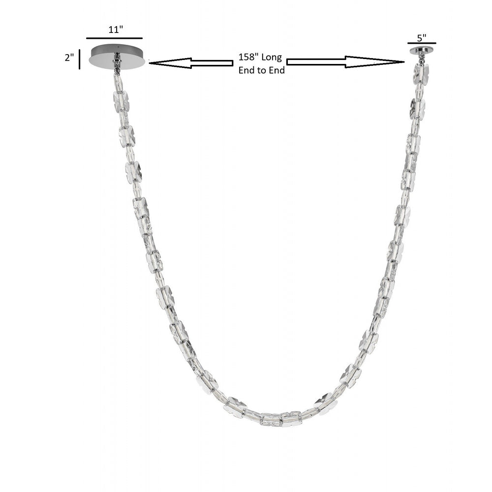 Avenue Lighting Monarch 158"L Clear Acrylic Strand LED Pendant HF7193-CH in Chrome/Clear Acrylic view 2